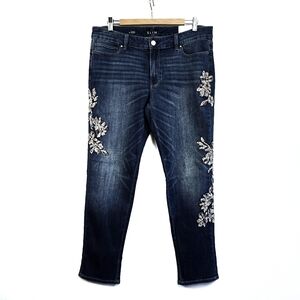 WHBM Sequin Lace Jeans The Slim Size 12S NWT